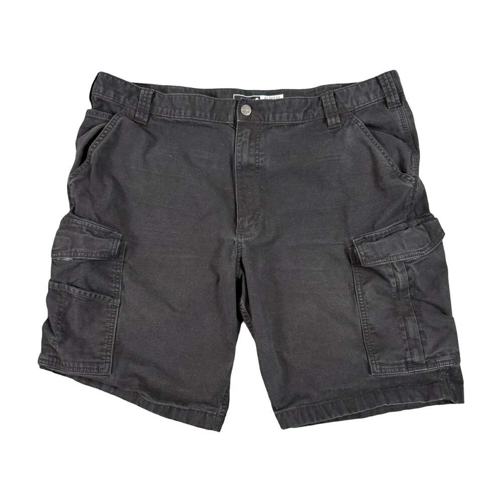 Carhartt Relaxed Fit Black Cargo Shorts Canvas Cotton Blend Button Front Size 42